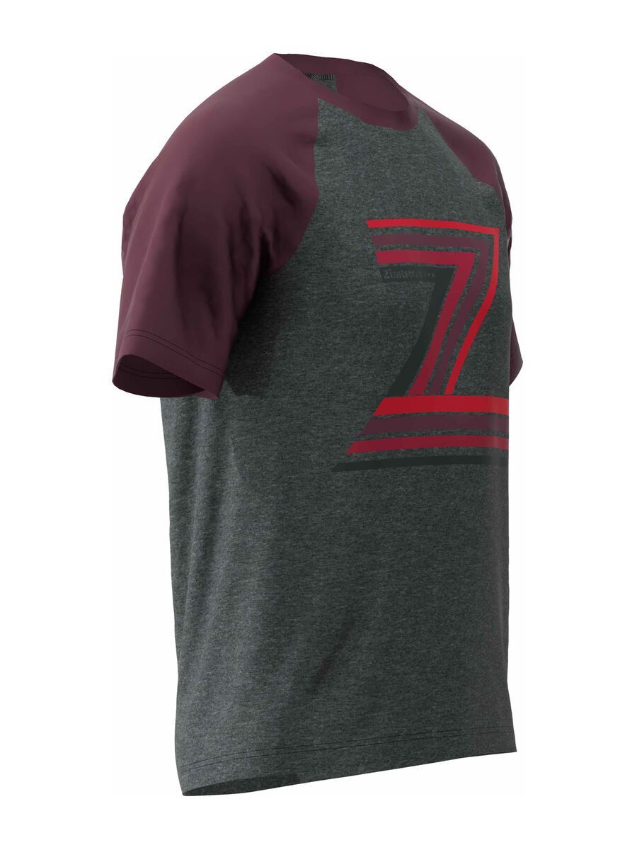 Zimtstern The-Z Tee, gun metal melange/windsor wine - Bild 3