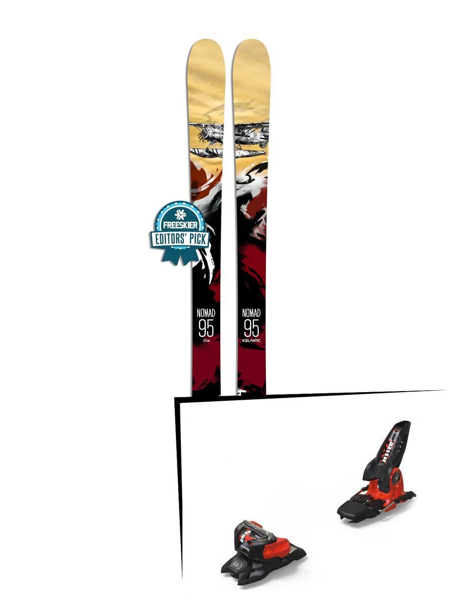 Set: Icelantic Nomad 95 2018 + Marker Jester 18 Pro ID black/flo-red - Bild 1
