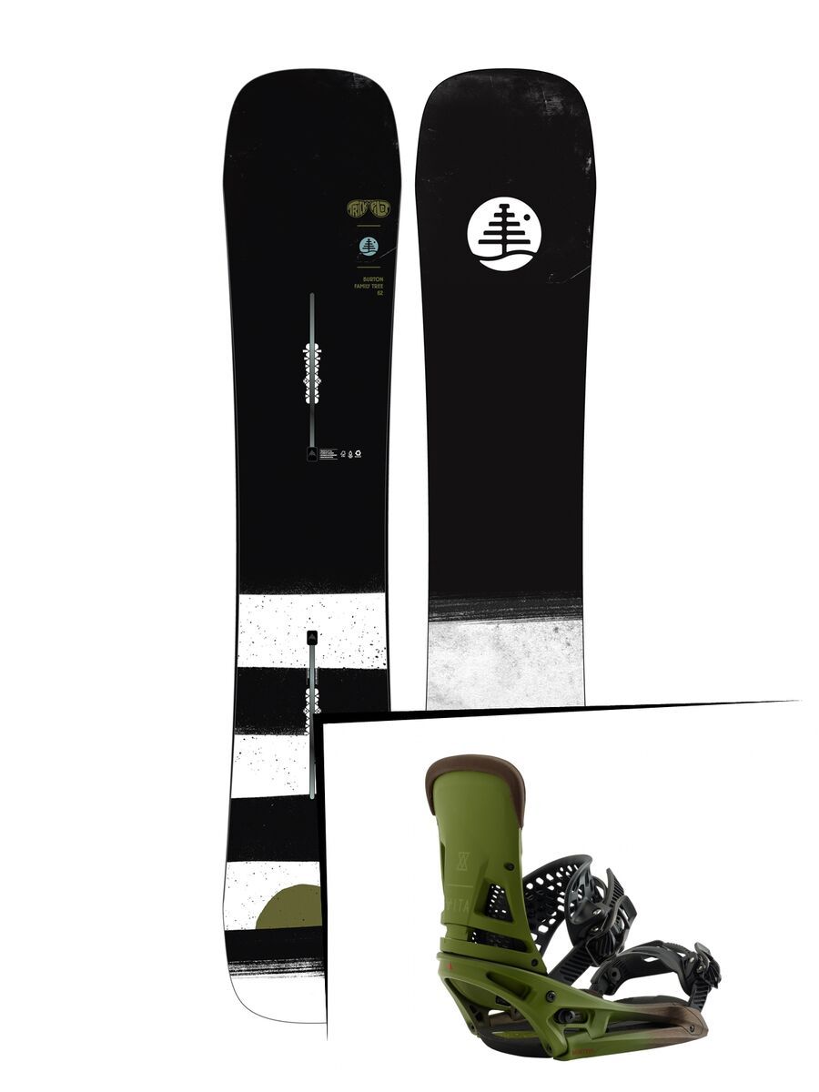 Set: Burton Family Tree Trick Pilot 2019 + Burton Malavita EST camp on green - Bild 1