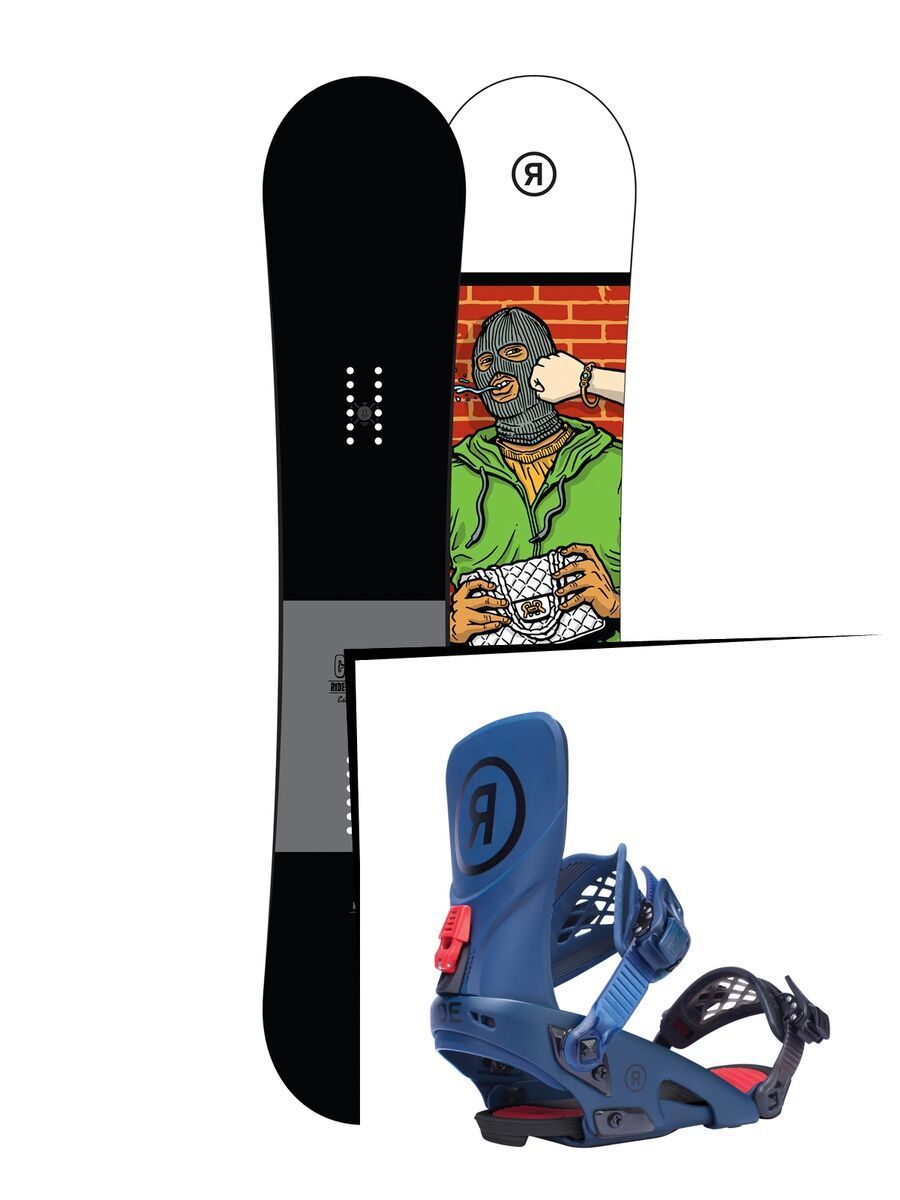 Set: Ride Crook 2017 + Ride LTD, blue - Snowboardset - Bild 1
