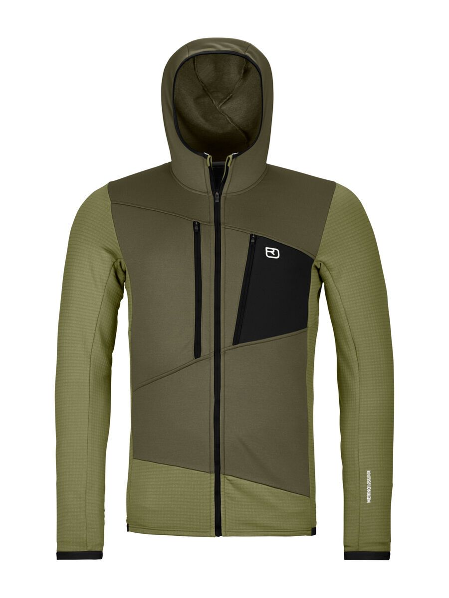 Ortovox Merino Fleece Grid Hoody M, wild herbs - Bild 1
