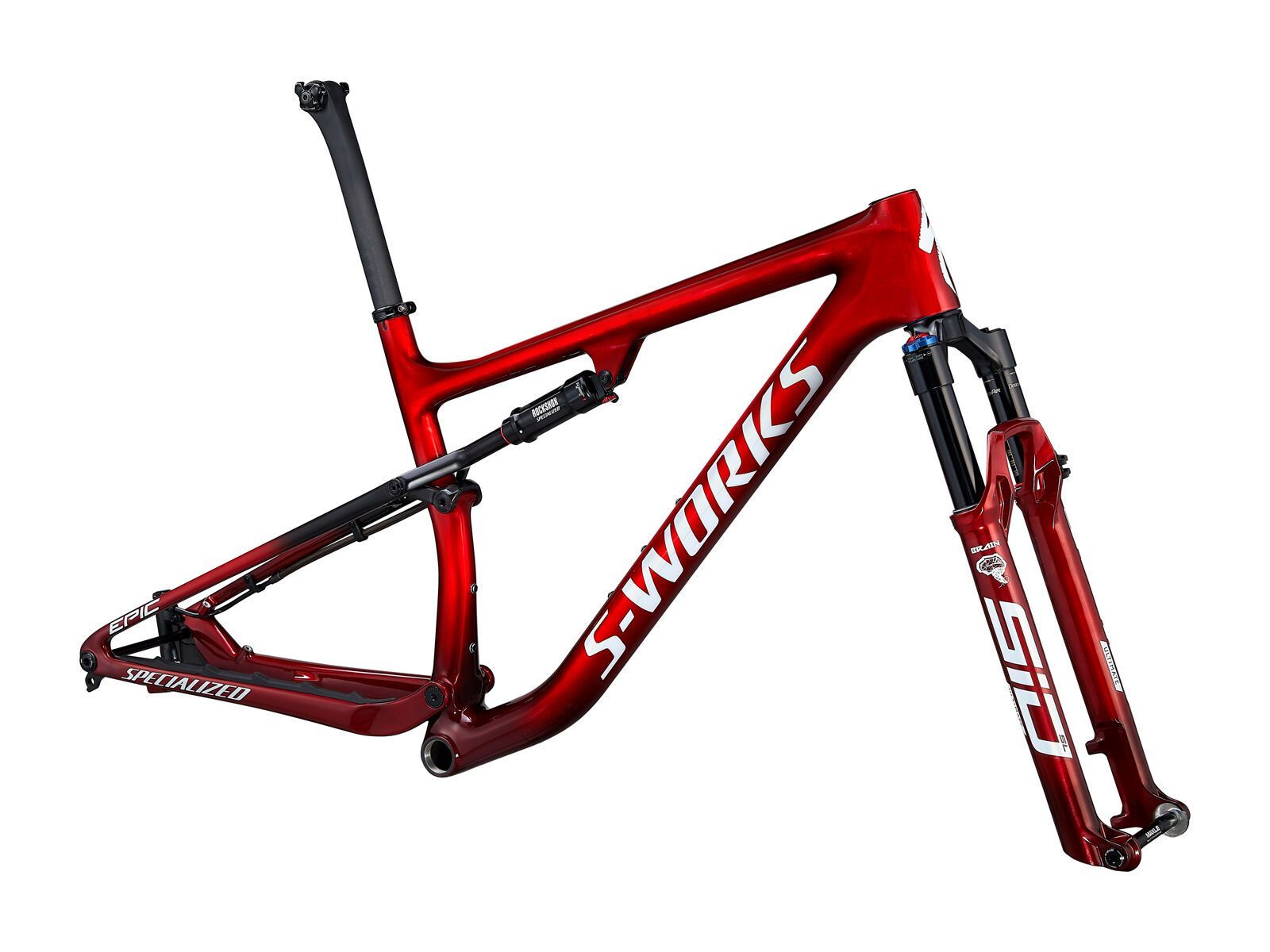 Specialized S-Works Epic Frameset, red tint/brushed/white - Bild 1