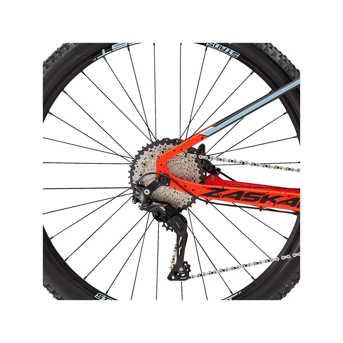 GT Zaskar Carbon Expert, satin raw w/ neon red & sky blue - Bild 5