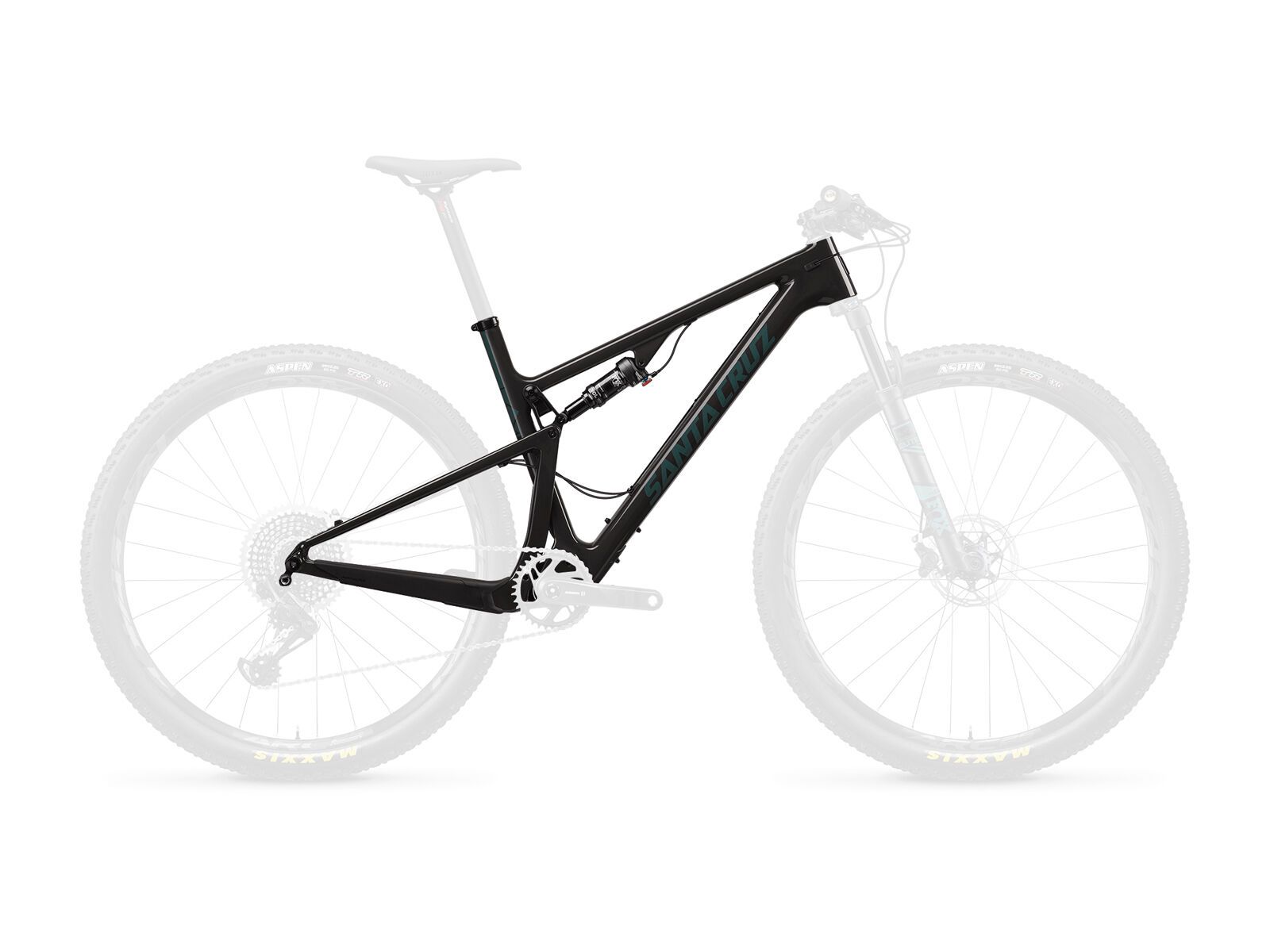 Santa Cruz Blur CC Frameset, gloss carbon and aquarius green - Bild 1