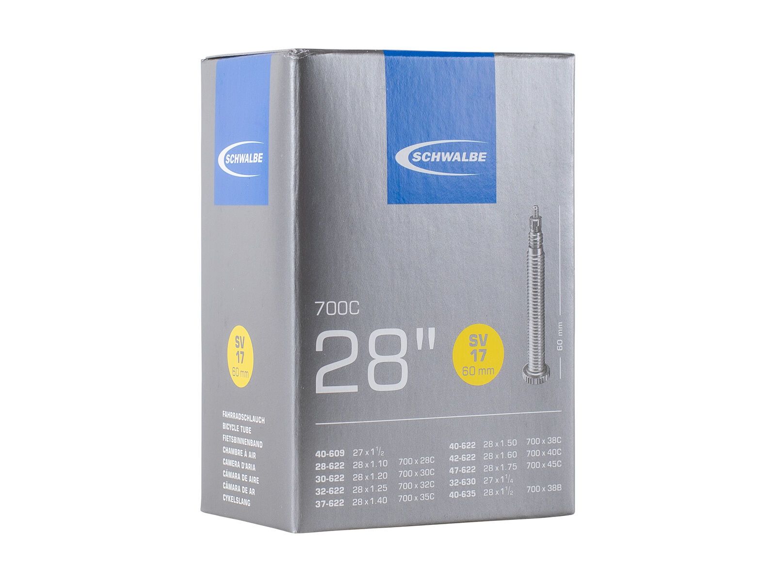 Schwalbe Schlauch SV 17 - 28 x 1.00-1.75 / 700 x 28-45C / 60 mm - Bild 1