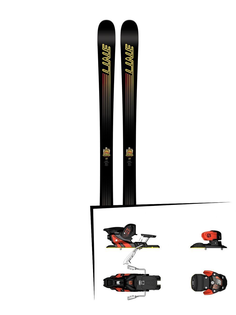 Set: Line Honey Badger 2018 + Salomon Warden MNC 13 white/black/orange - Bild 1