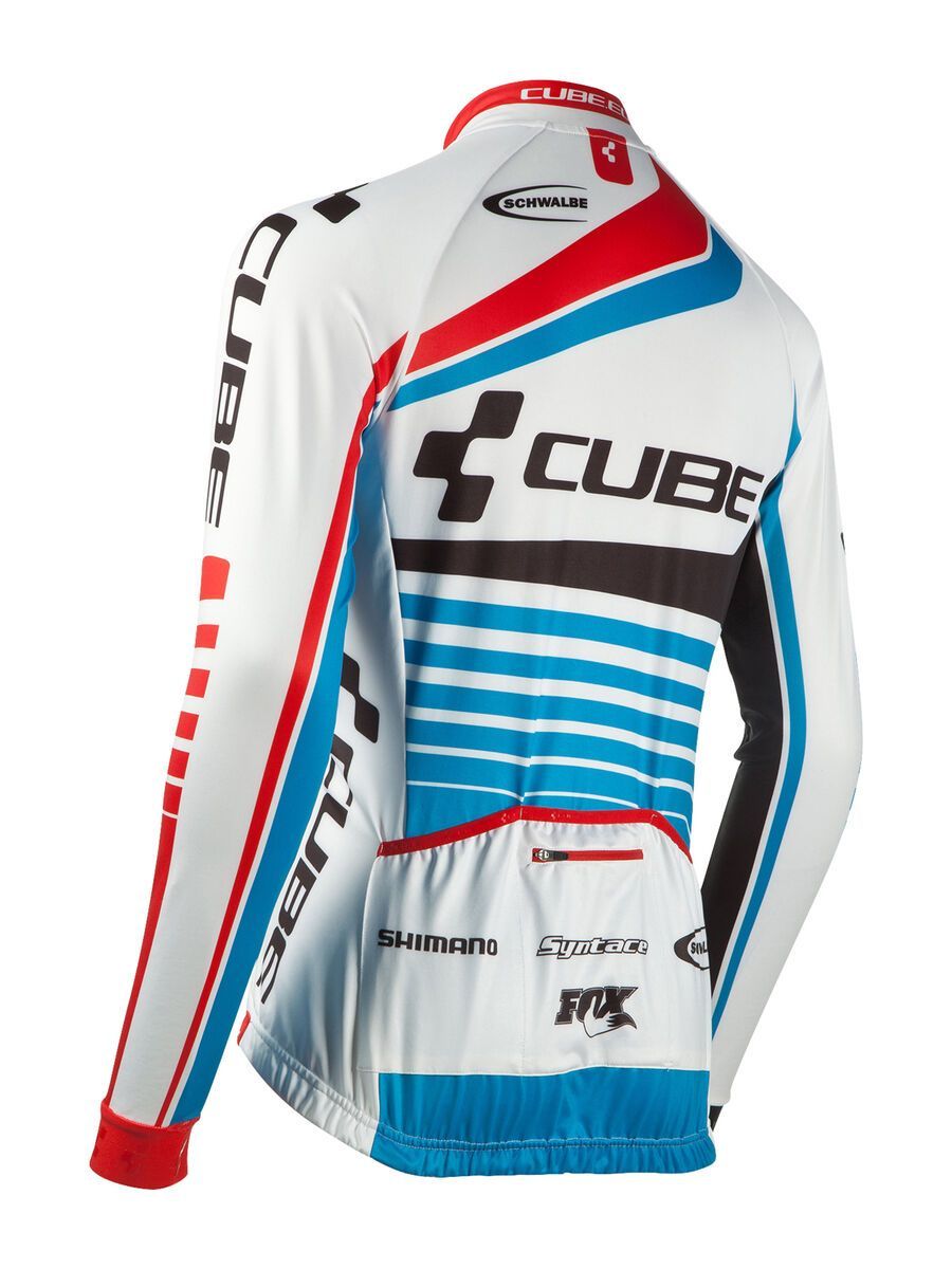 Cube Teamline Trikot langarm, white´n´blue´n´red - Bild 2