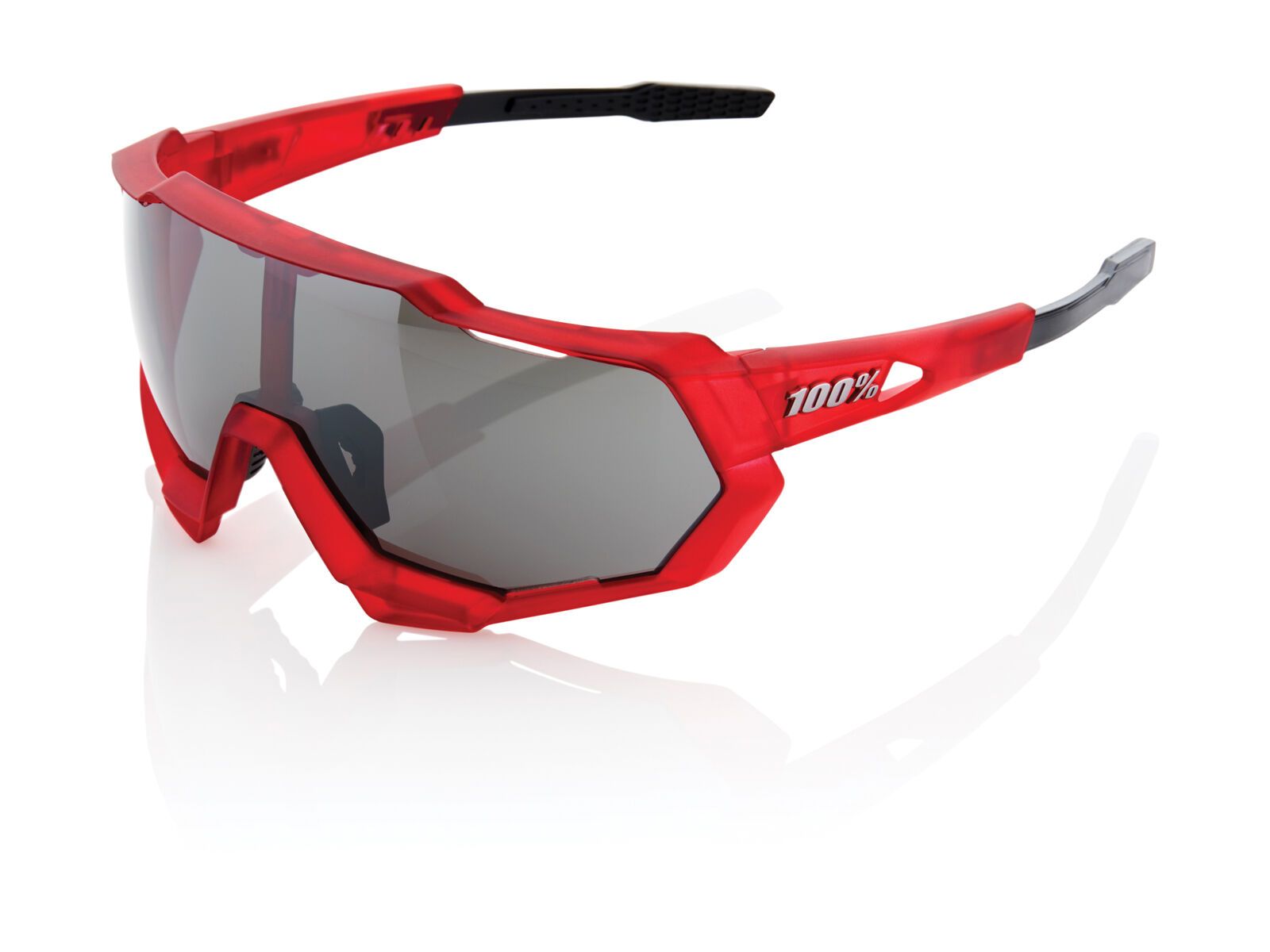 100% Speedtrap, matte red/matte black/Lens: black mirror - Bild 1