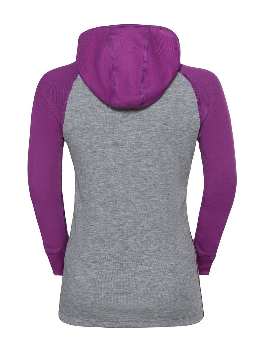 Odlo Active Warm Eco Kids Baselayer Top mit Kapuze, hyacinth violet/grey melange/graphic - Bild 2