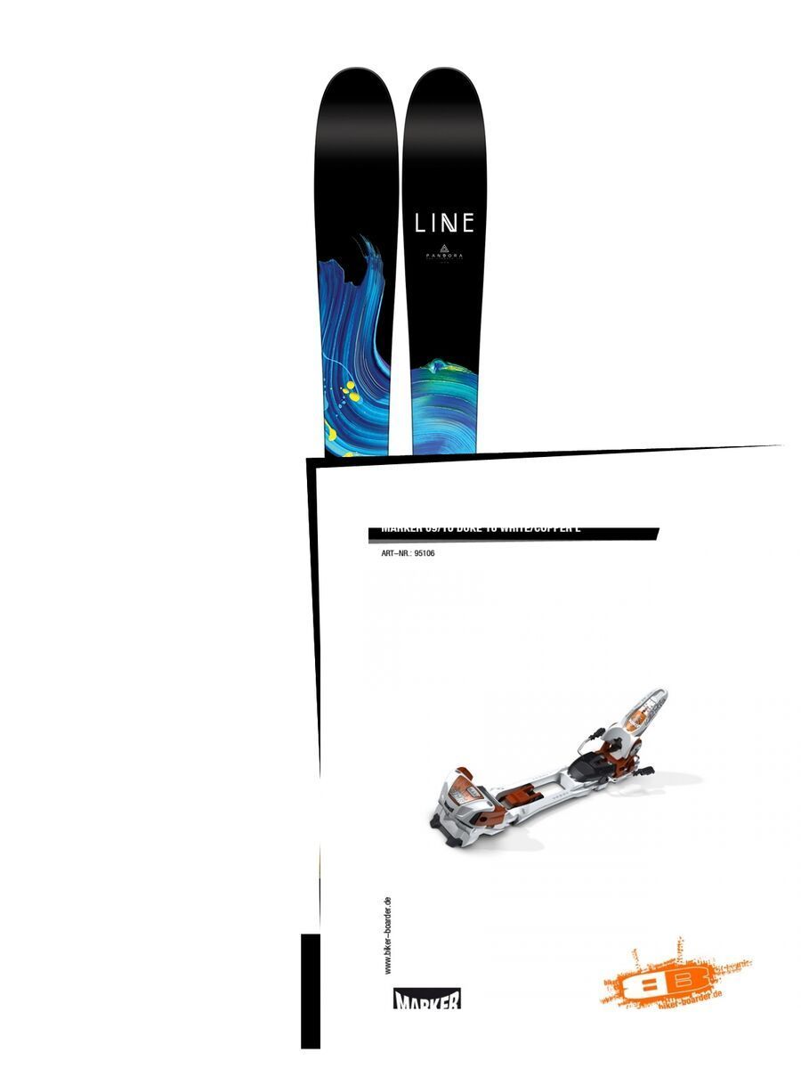 Set: Line Pandora 110 2017 + Marker Duke 16 09/10, White/Copper - Skiset - Bild 1