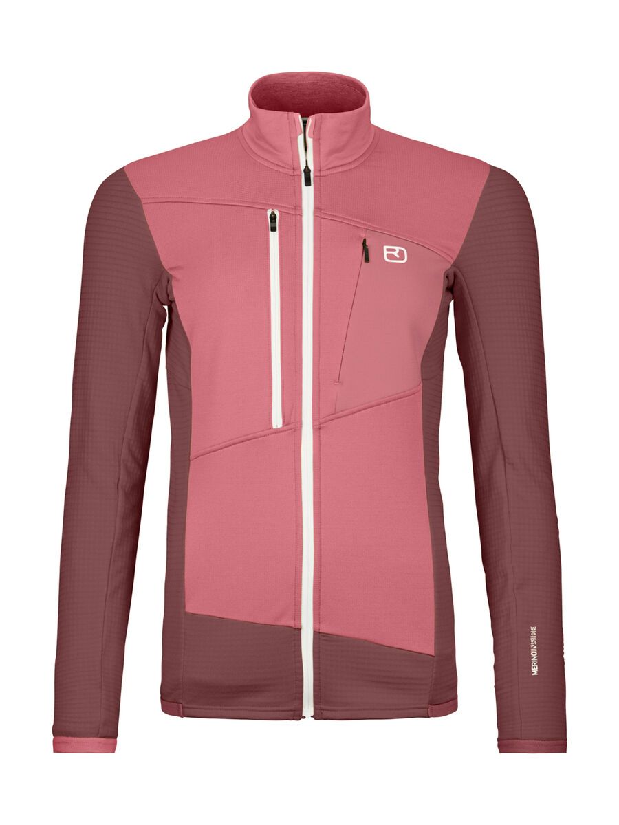 Ortovox Merino Fleece Grid Jacket W, mountain rose - Bild 1