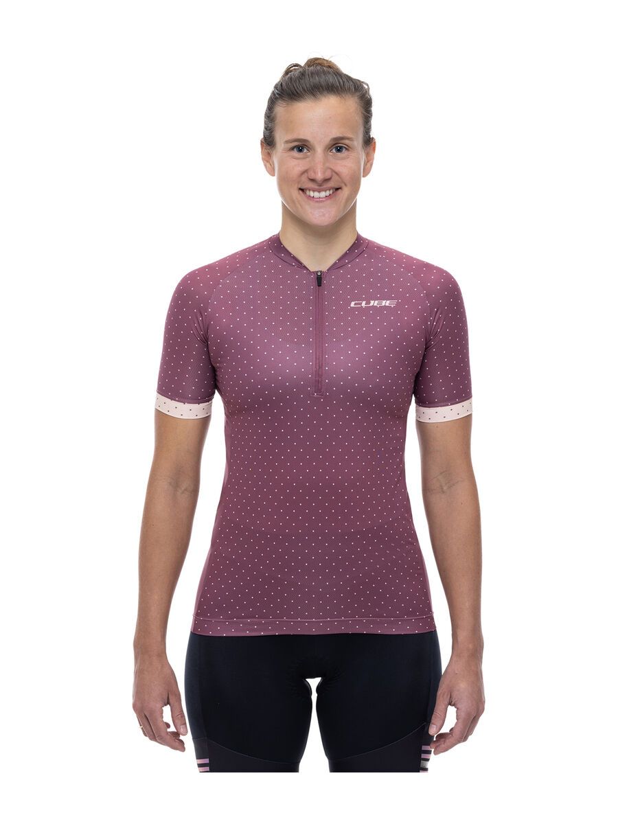Cube ATX WS Trikot Half Zip CMPT kurzarm, berry - Bild 3