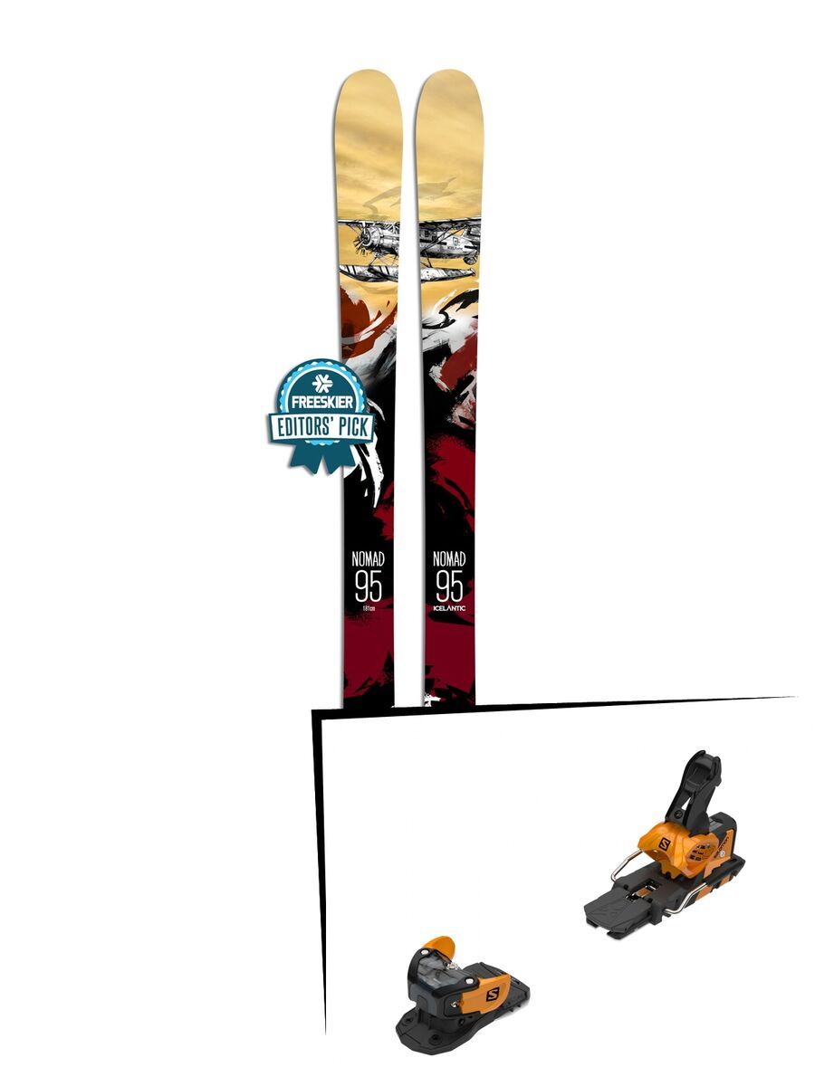 Set: Icelantic Nomad 95 2018 + Salomon Warden MNC 13 saffron/black - Bild 1