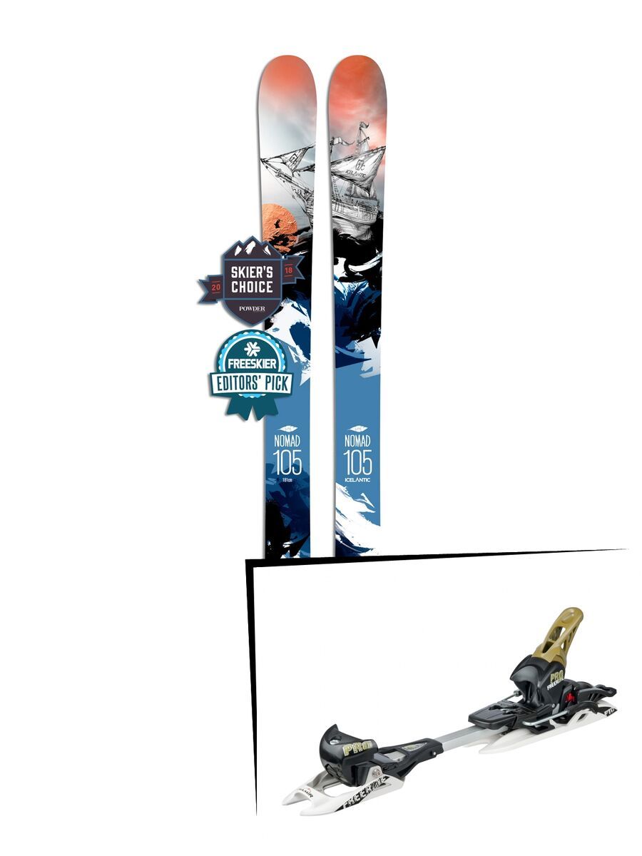 Set: Icelantic Nomad 105 Lite 2018 + Fritschi Diamir Freeride Pro schwarz-olive - Bild 1