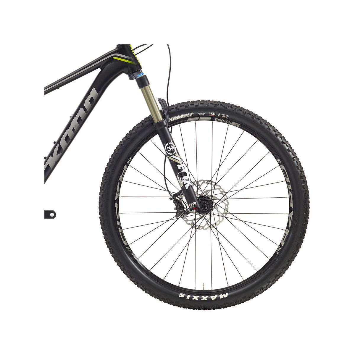 Kona Hei Hei DL Trail, matt black w/ silver and lime decals - Bild 2