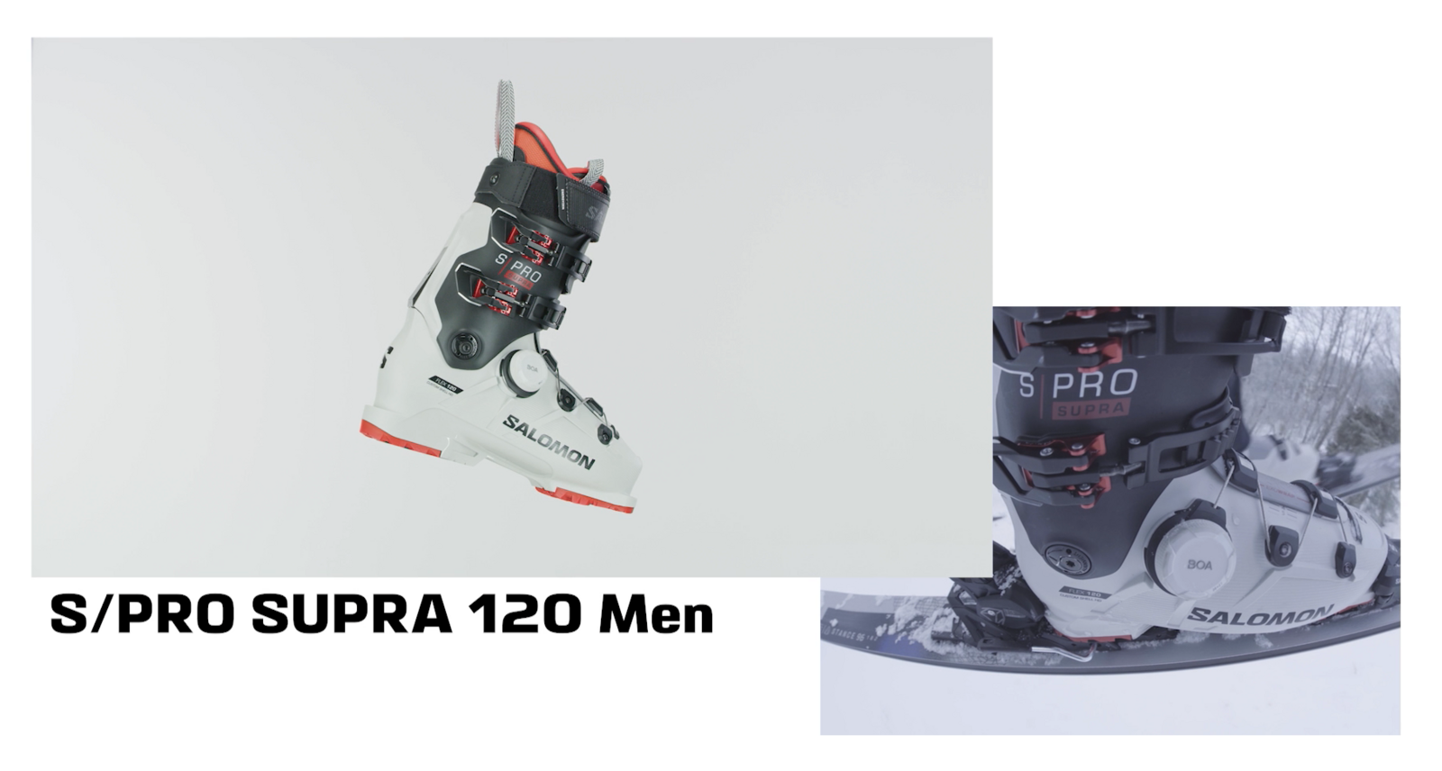 Salomon S/Pro Supra BOA Red 120 GW, gray aurora/black/red - Video 6