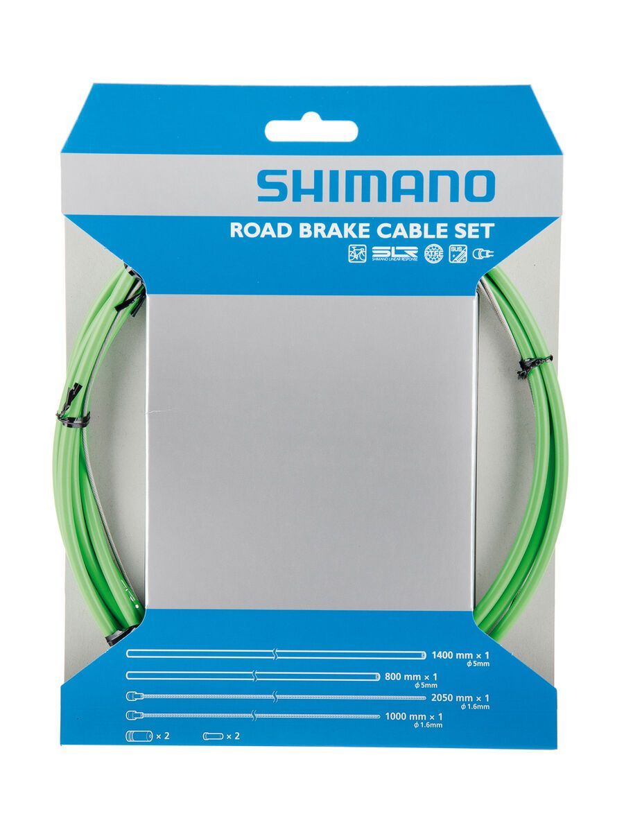 Shimano Bremszug-Set Road Sil-Tec beschichtet, grün - Bild 1