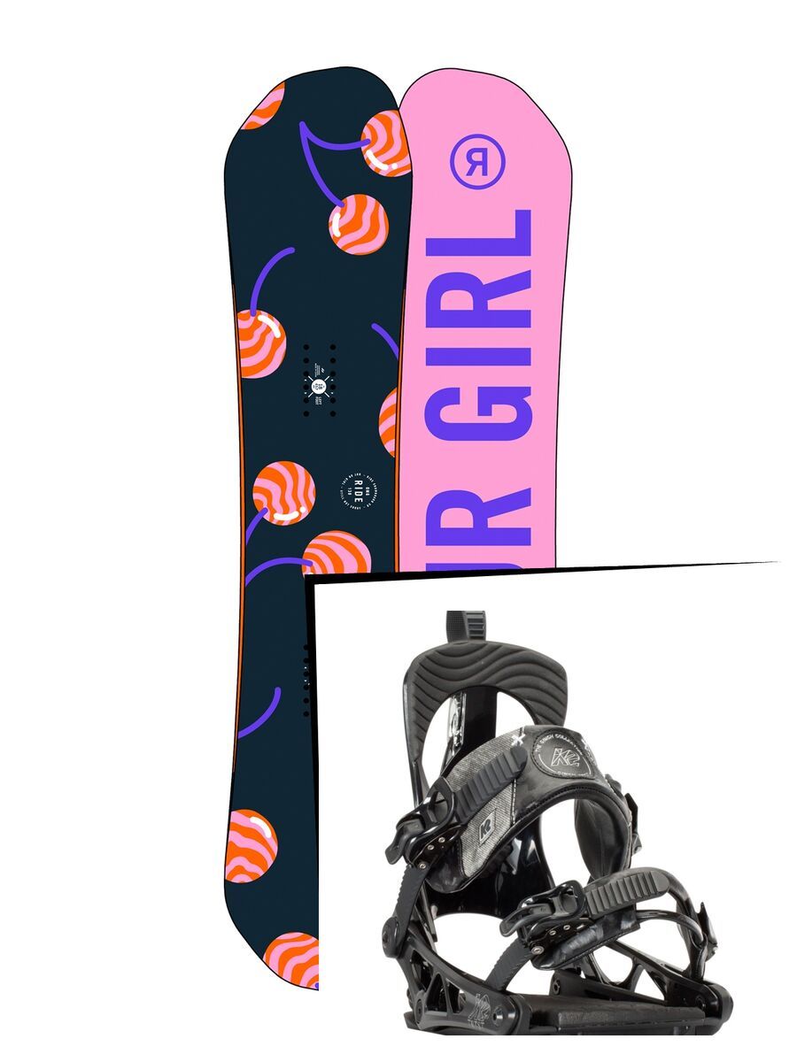 Set: Ride OMG 2017 + K2 Cinch Tryst 2016, black - Snowboardset - Bild 1