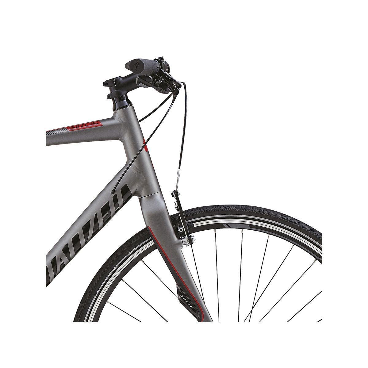 Specialized Sirrus Elite, Satin Sterling/Gloss Black/Red - Bild 5