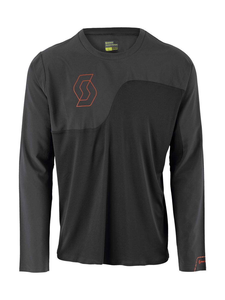 Scott Trail Tech 10 l/sl Shirt, black/tangerine orange - Bild 1