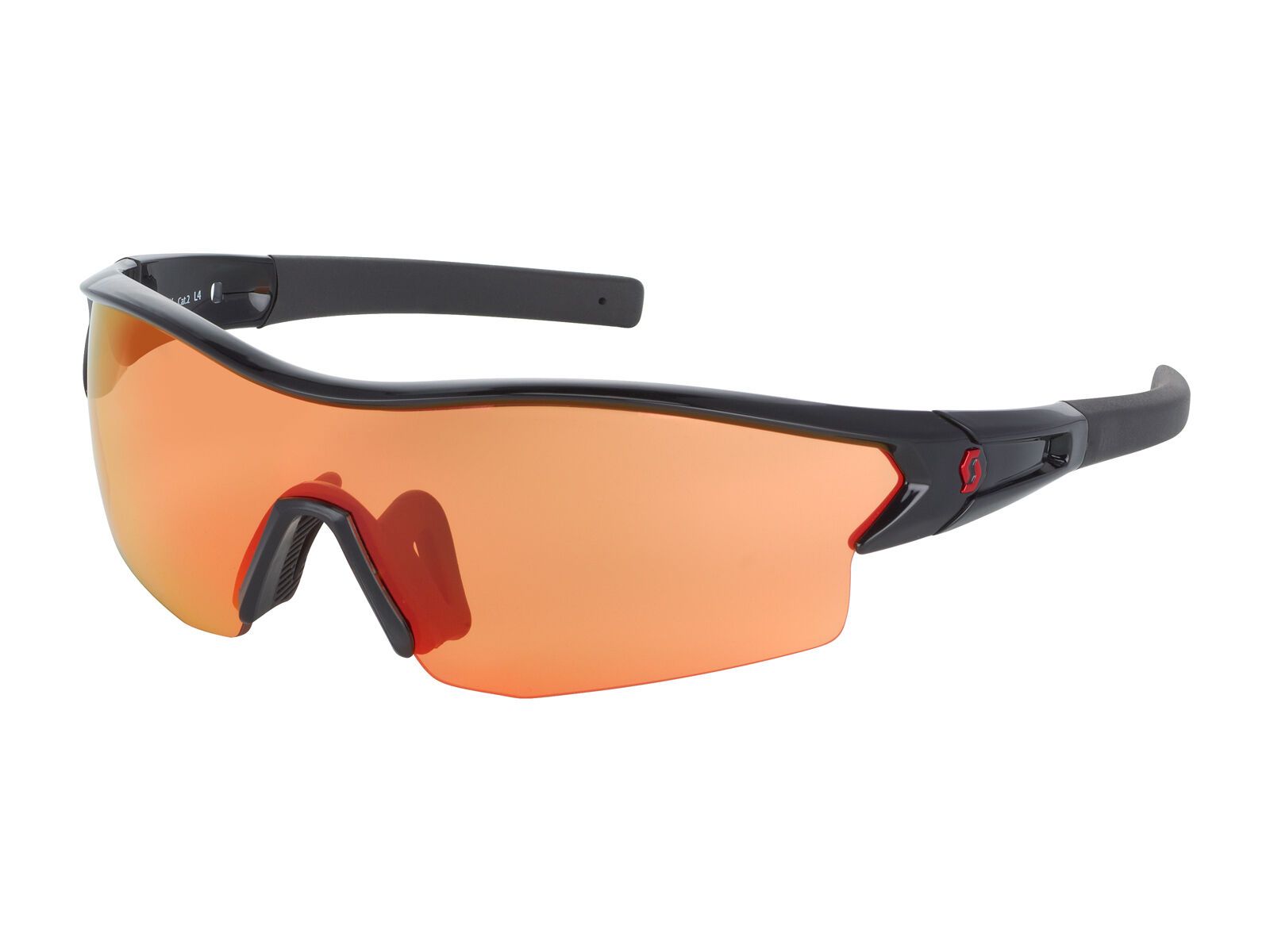 Scott Leap + Spare Lens, black glossy/red chrome amp + clear - Bild 1