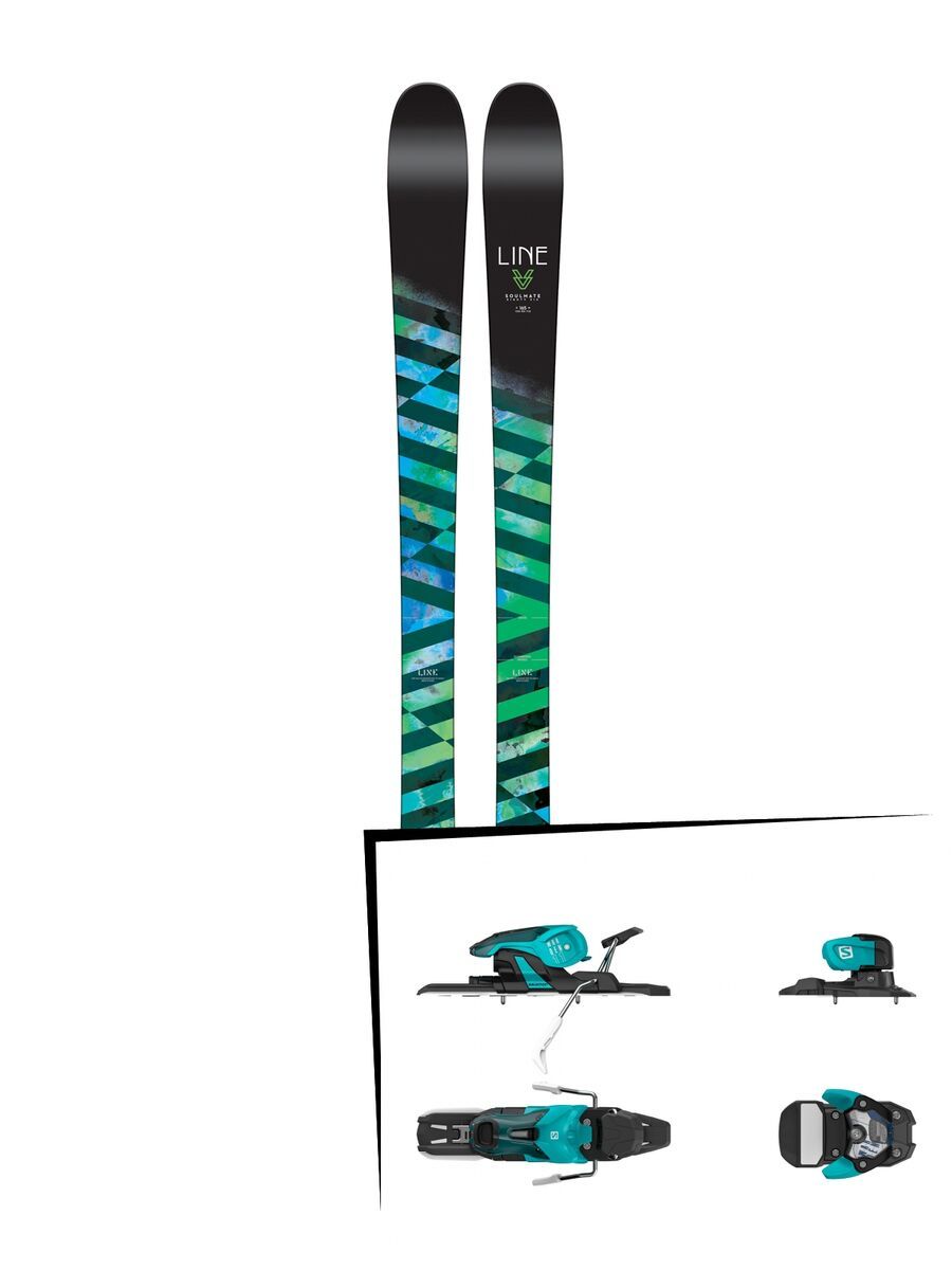 Set: Line Soulmate 86 2017 + Salomon Warden 11 90 mm, turquoise black - Skiset - Bild 1