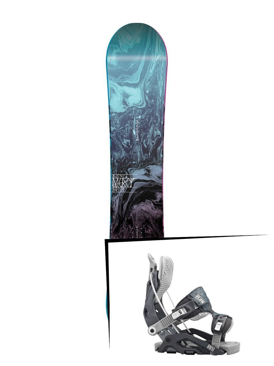 Set: Nitro Mercy 2017 + Flow Omni 2016, gunmetal - Snowboardset - Bild 1