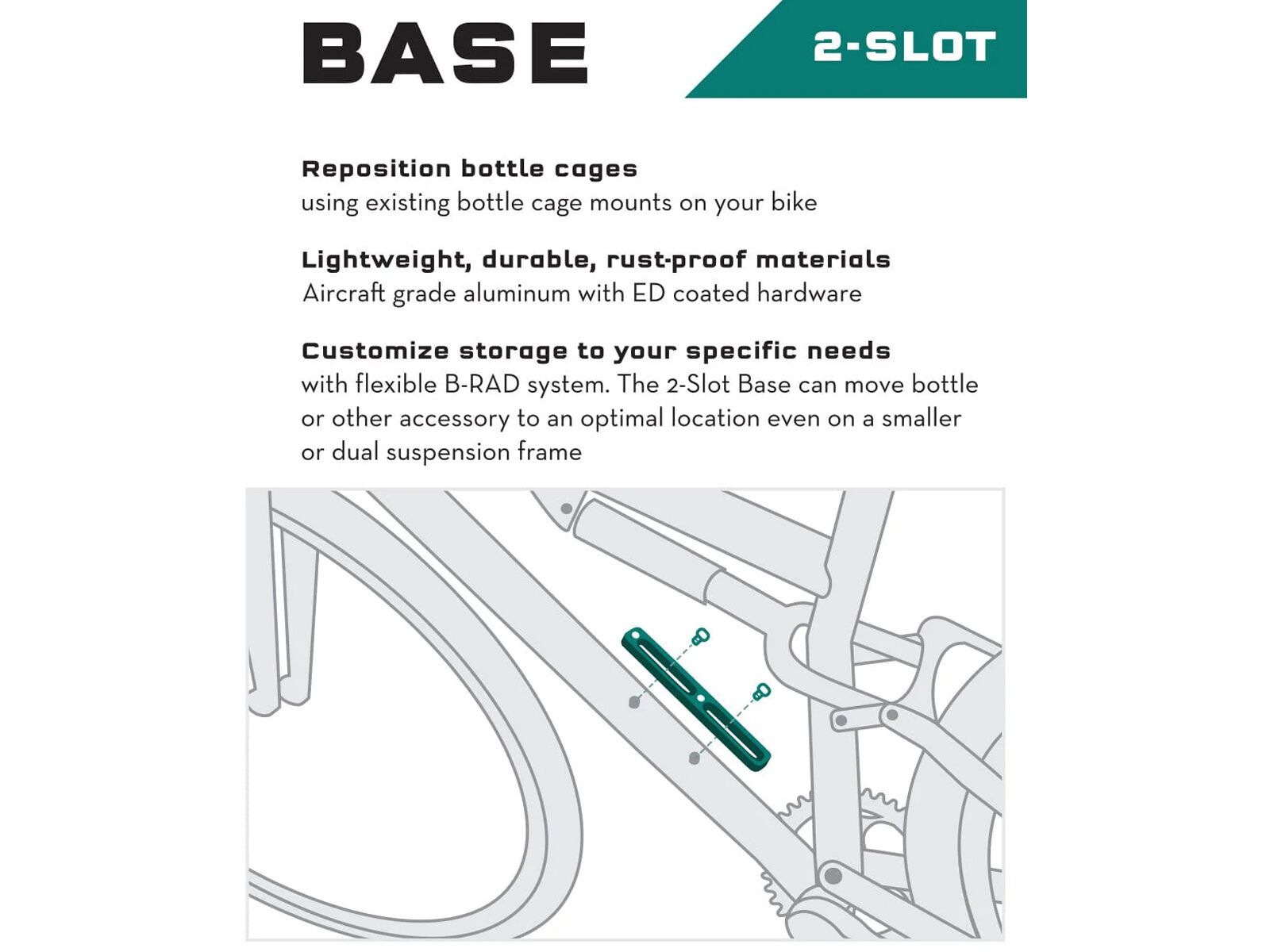 Wolf Tooth B-RAD Mounting Bases - 2 Slot, black - Bild 2