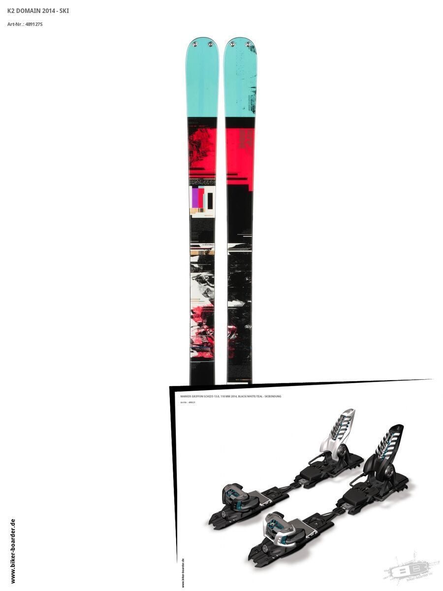K2 SKI Set: Domain 2014 + Marker Griffon Schizo 13 - Bild 1