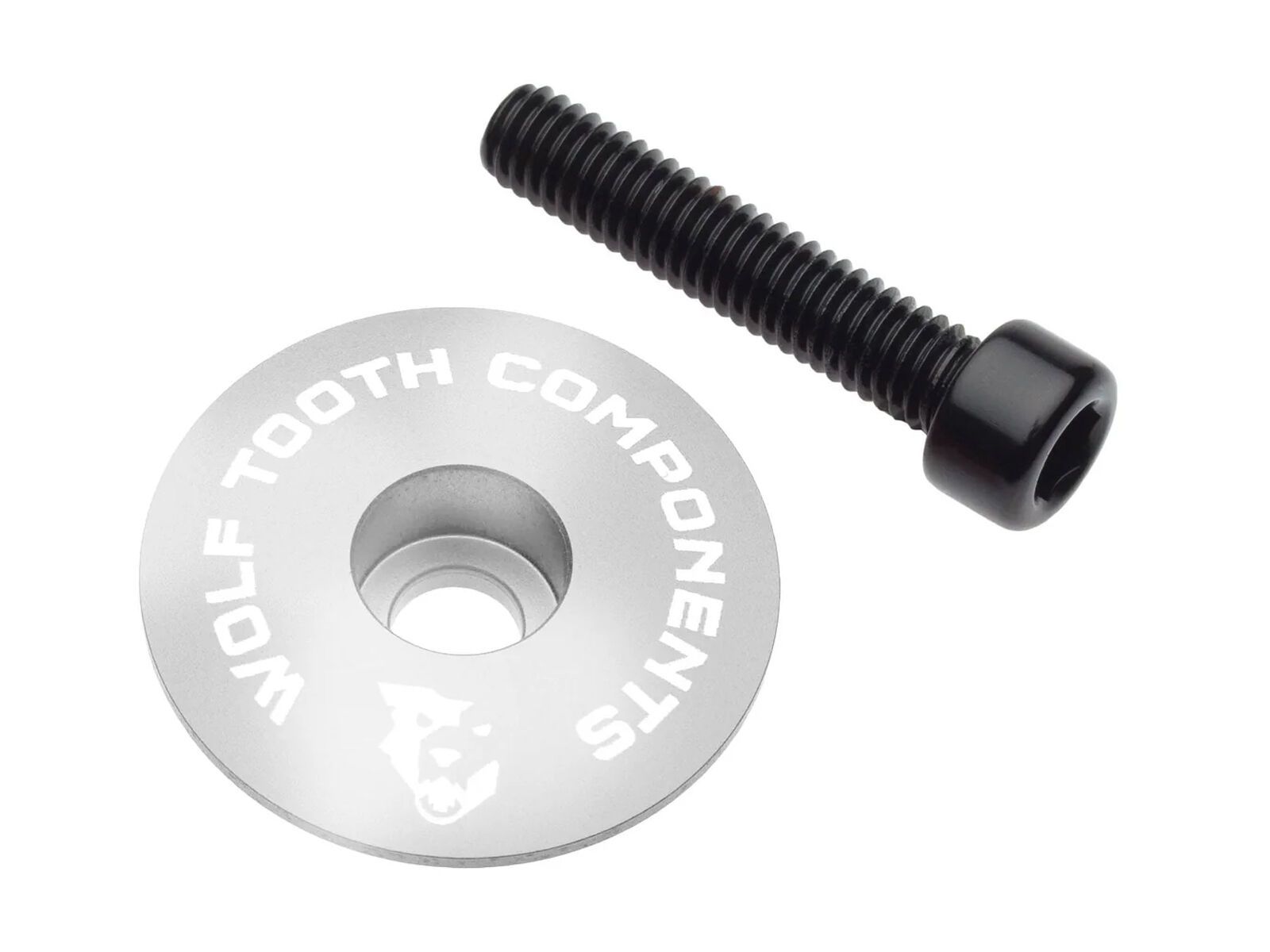 Wolf Tooth Ultralight Stem Cap and Bolt, raw silver - Bild 1