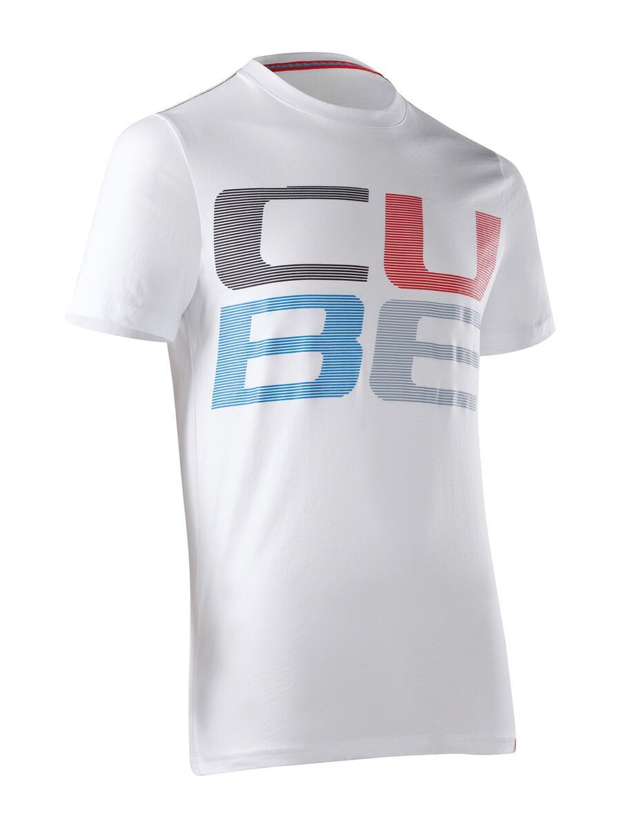Cube T-Shirt Cube Striped Letters, white - Bild 1