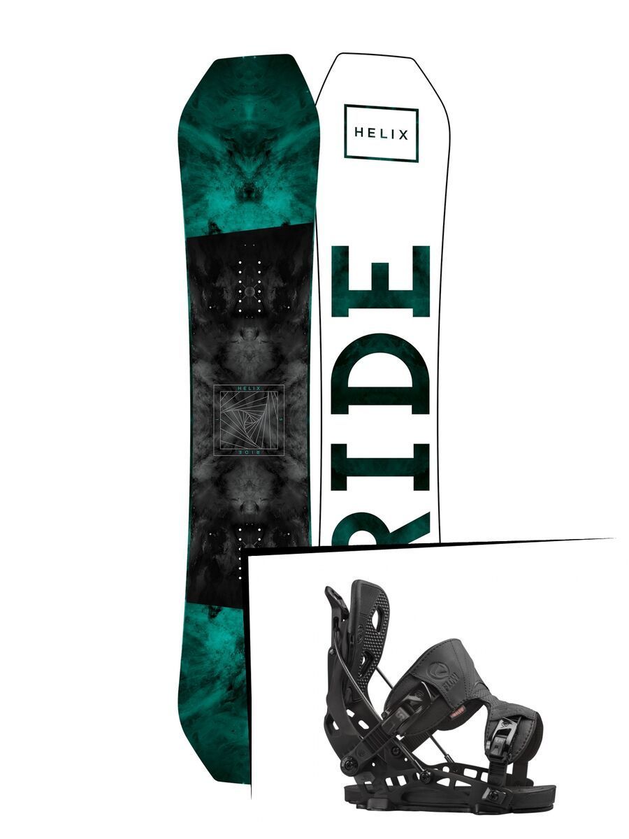 Set: Ride Helix 2017 + Flow NX2 2016, black - Snowboardset - Bild 1
