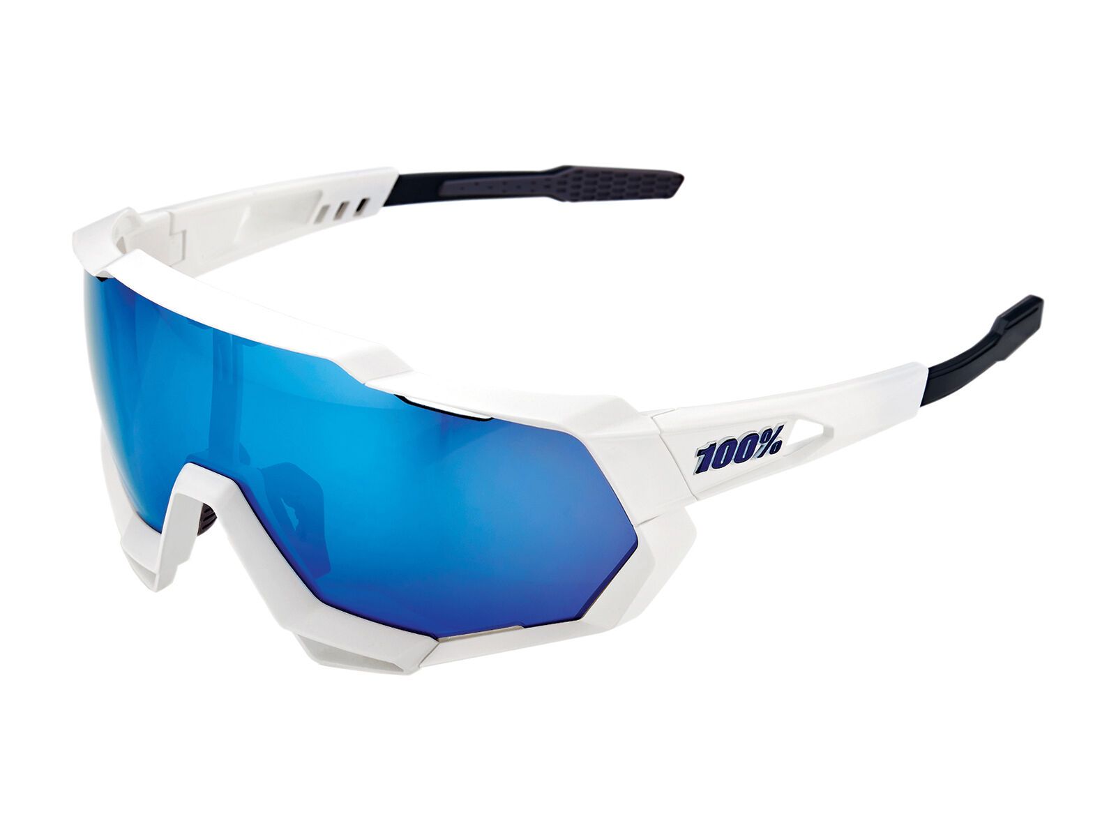 100% Speedtrap, HiPER Blue Mirror/ matte white - Bild 1
