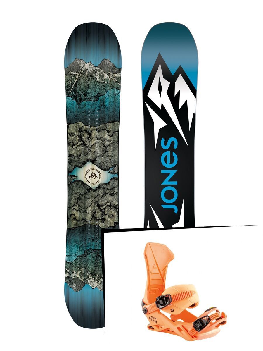 Set: Jones Mountain Twin Wide 2019 + Nitro Team muted brights series orange - Bild 1