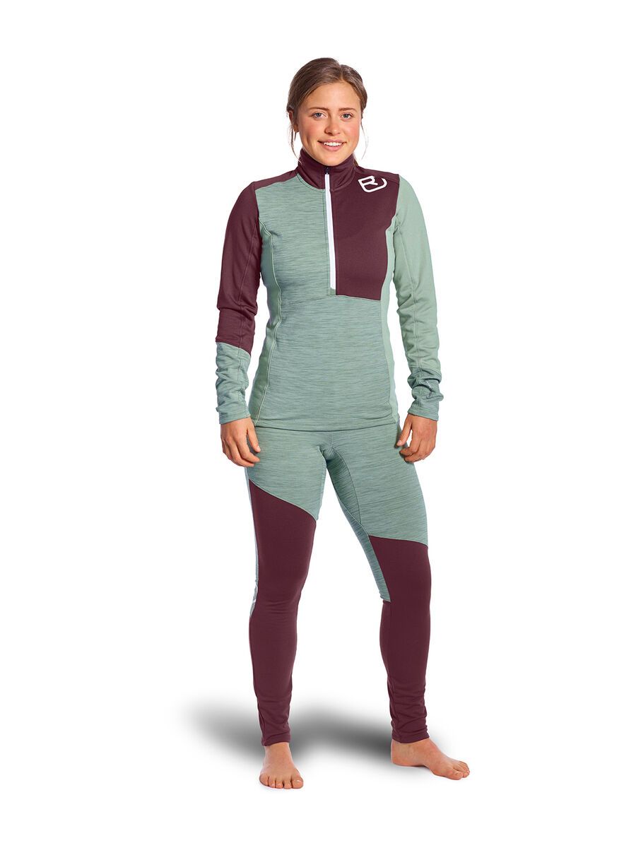 Ortovox Merino Fleece Light Long Pants W, green forest blend - Bild 3