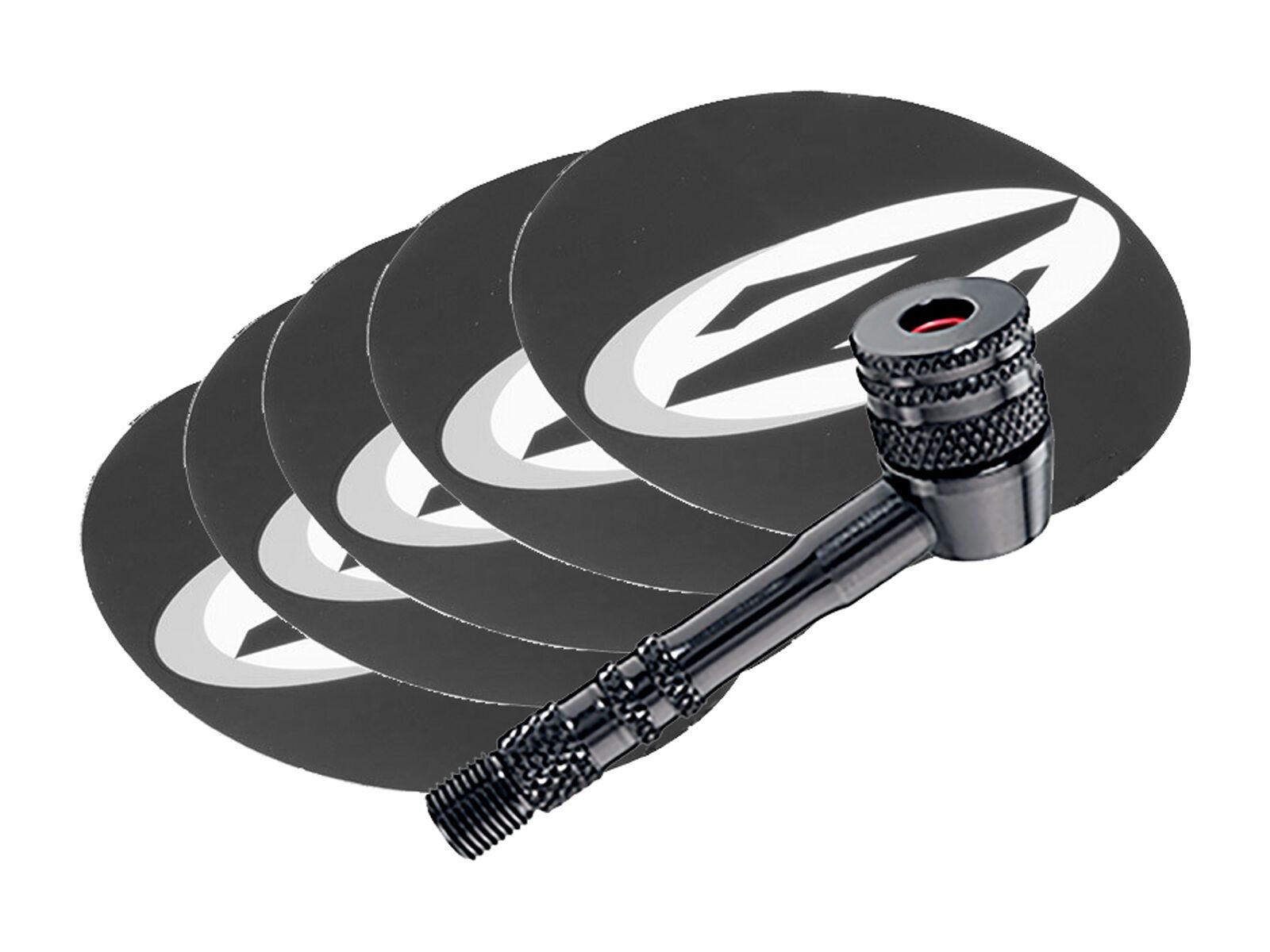 Zipp Aluminium Ventil Adapter für Disc Laufräder + 5 Aufkleber - Bild 1
