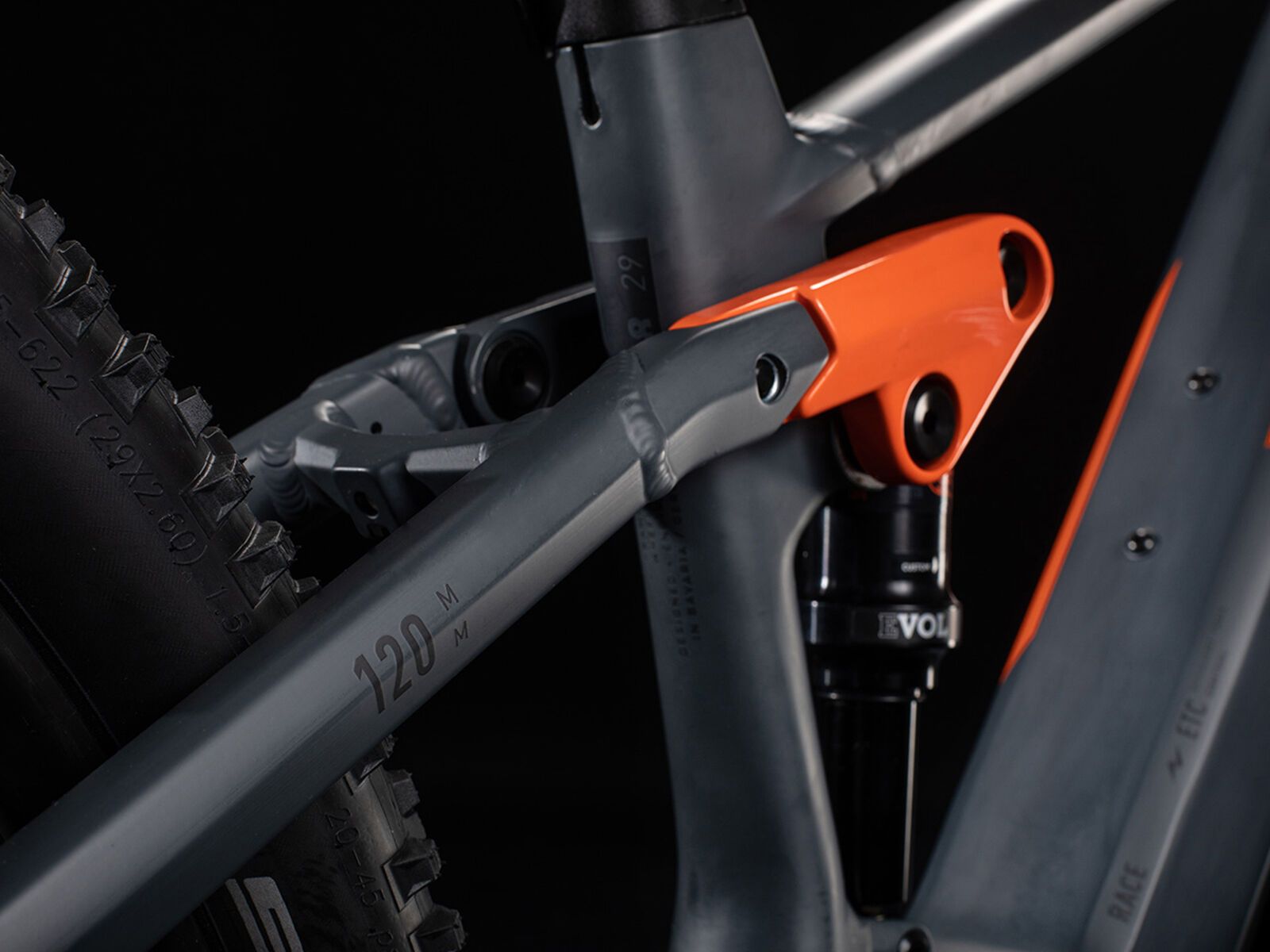Cube Stereo Hybrid 120 Race 500 29, grey´n´orange - Bild 5