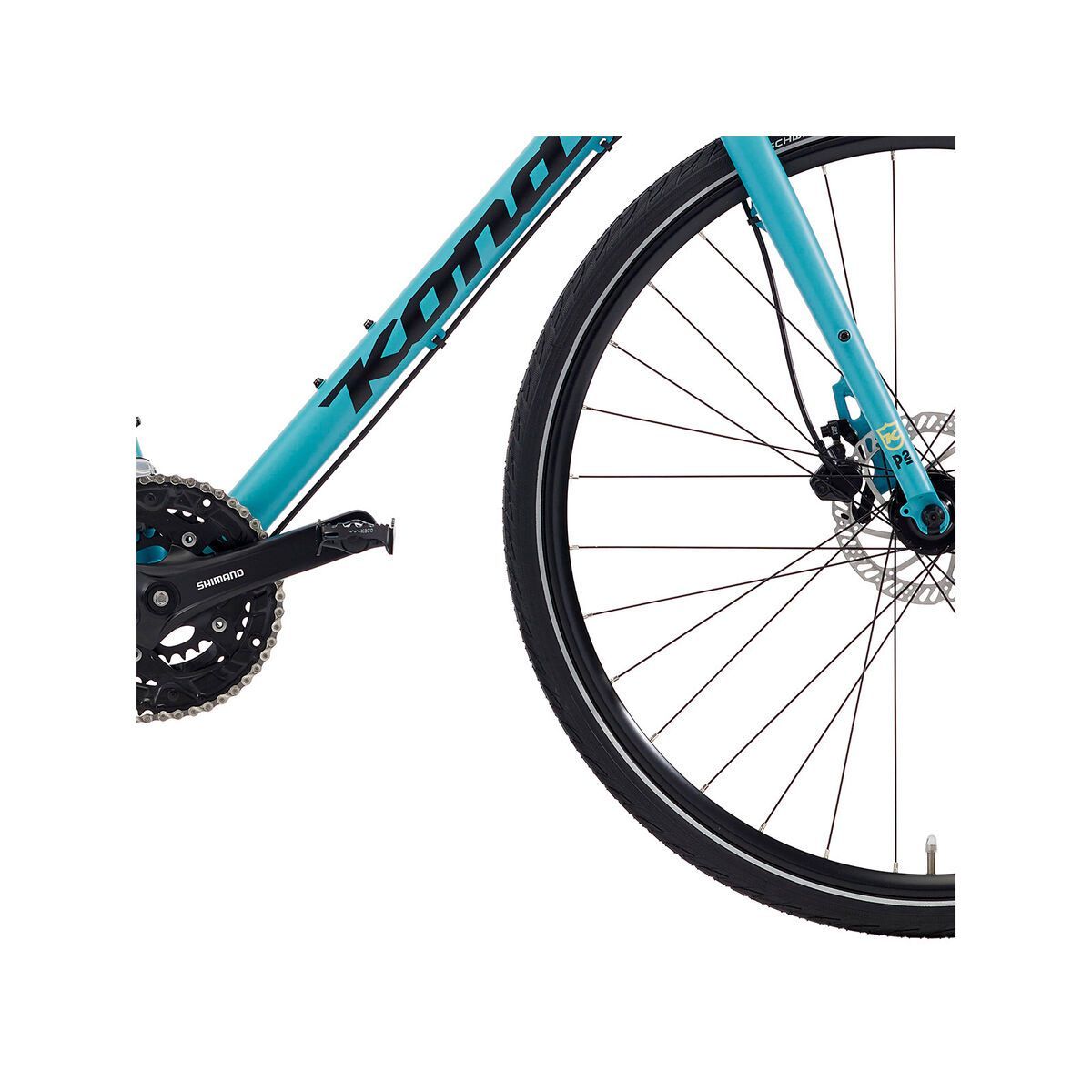 Kona Dew Plus 700C, matt aqua w/ yellow & black decals - Bild 4
