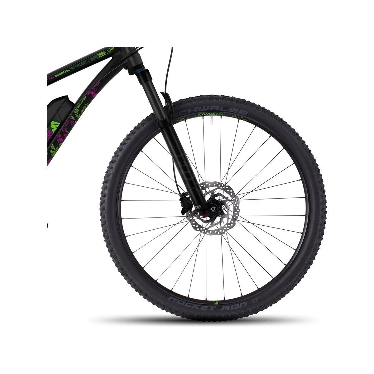 Ghost Hybride Lanao 6 AL 27.5 Plus, night black/riot green/dark fuchsia pink - Bild 2