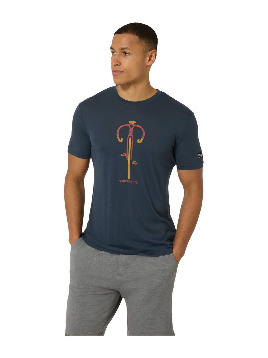 super.natural Vintage Bike Tee Herren, blueberry/high risk red/dried tobacco - Bild 3