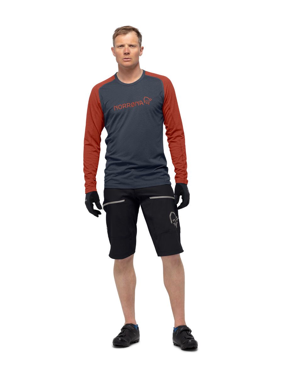 Norrona fjørå equaliser lightweight Long sleeve M's, rooibos tea/indigo night - Bild 3
