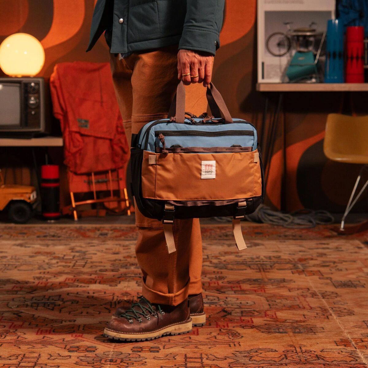 Topo Designs Mountain Cross Bag 14L, river blue/brown oak - Bild 5