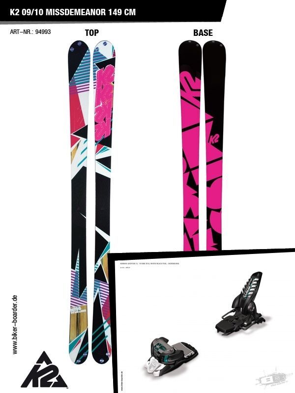 K2 SKI Set: Missdemeanor 09/10 + Marker Griffon 13 - Bild 1