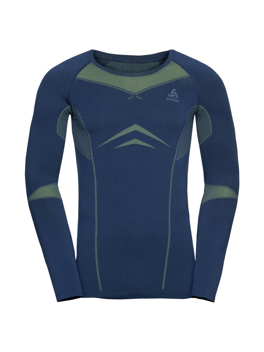 Odlo Men's Performance Evolution Warm Baselayer Set, estate blue/limeade - Bild 3