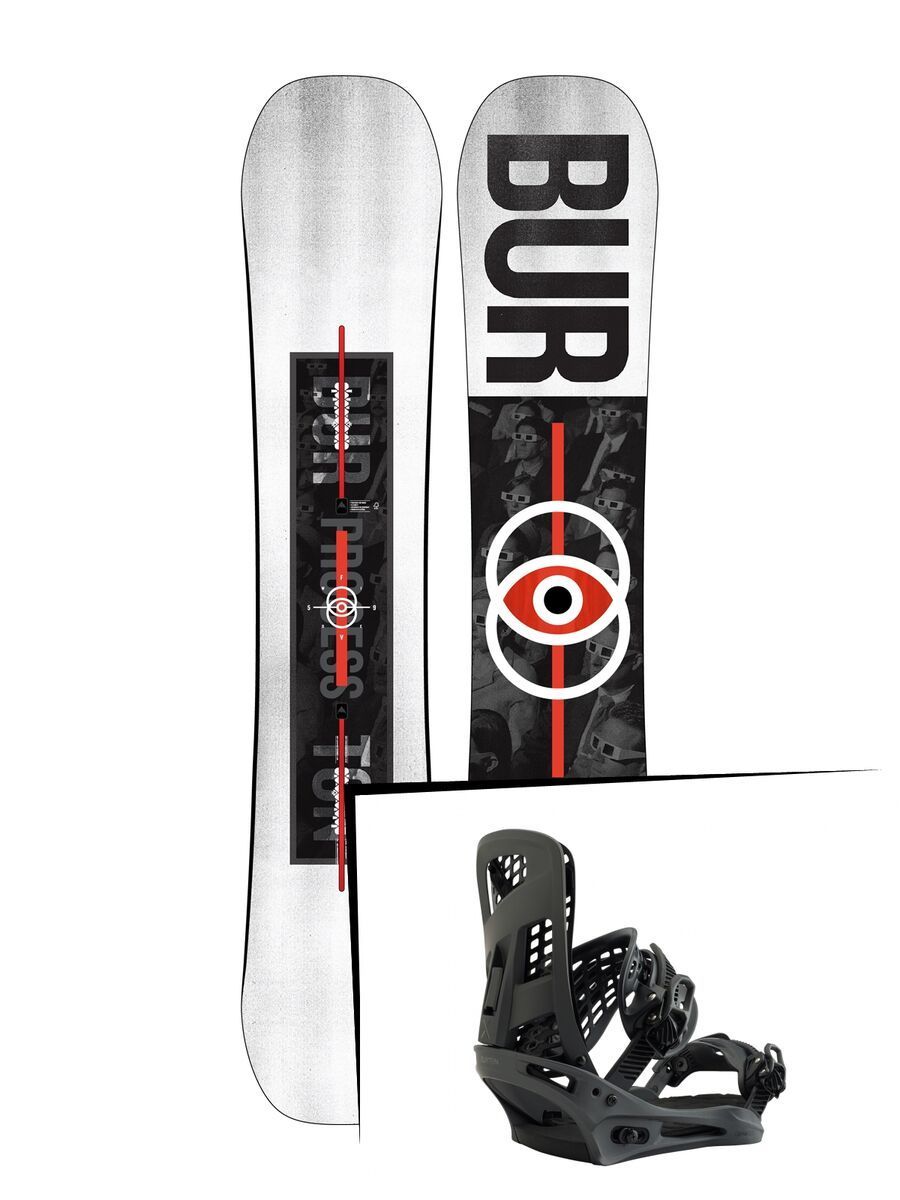 Set: Burton Process Flying V Wide 2019 + Burton Genesis X black matte - Bild 1