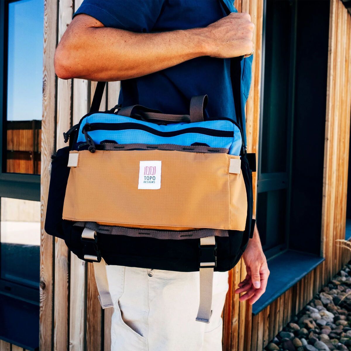 Topo Designs Mountain Cross Bag 14L, river blue/brown oak - Bild 7