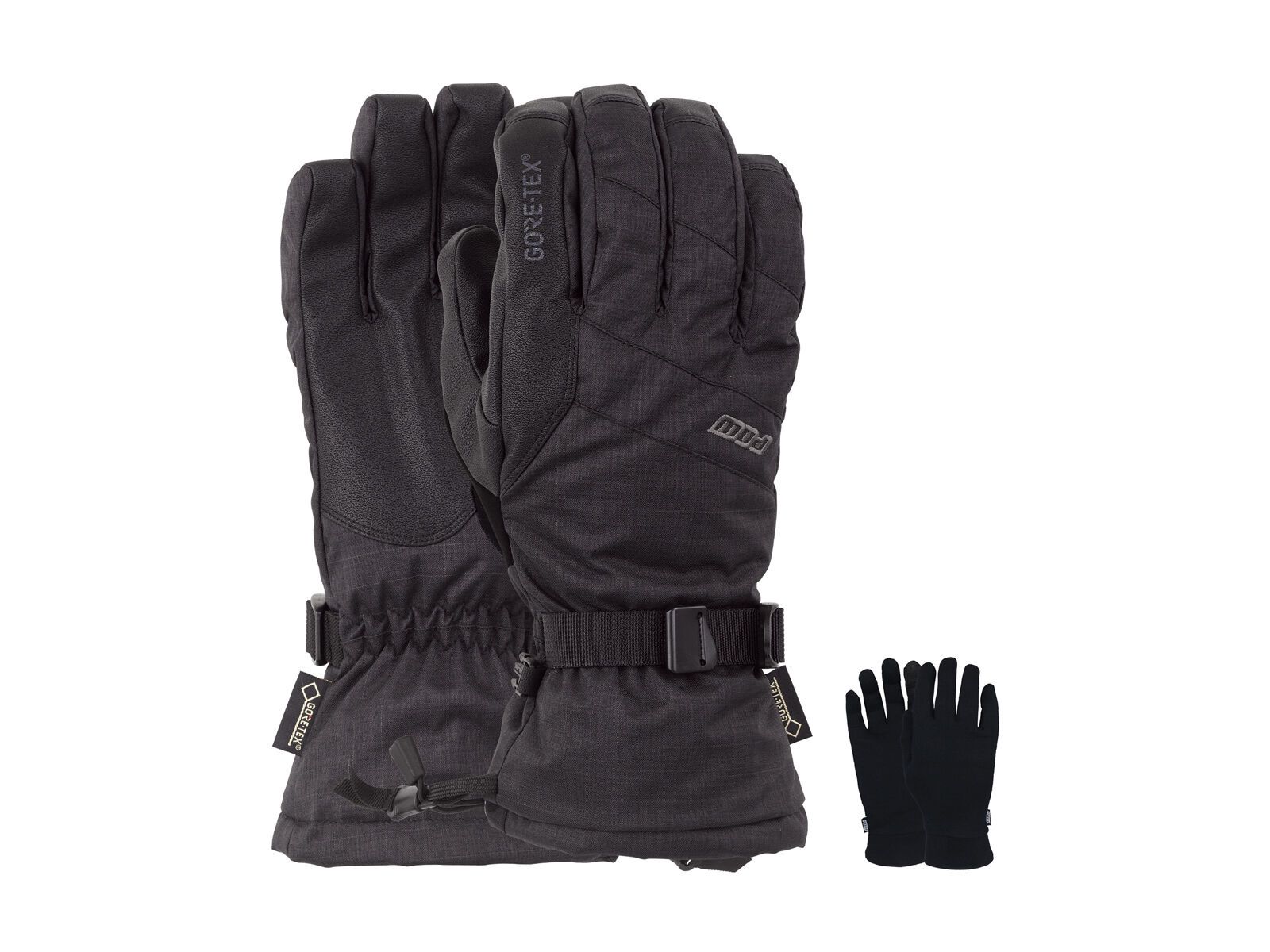 POW Gloves Warner Gore-Tex Long Glove + Merino Liner, black - Bild 1