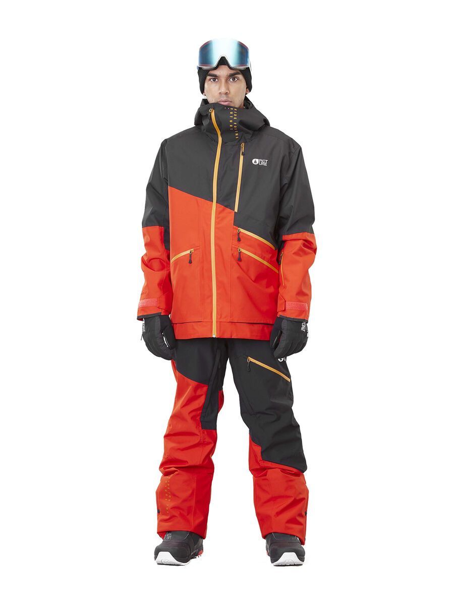 Picture Alpin Jacket, black/pumpkin red - Bild 3