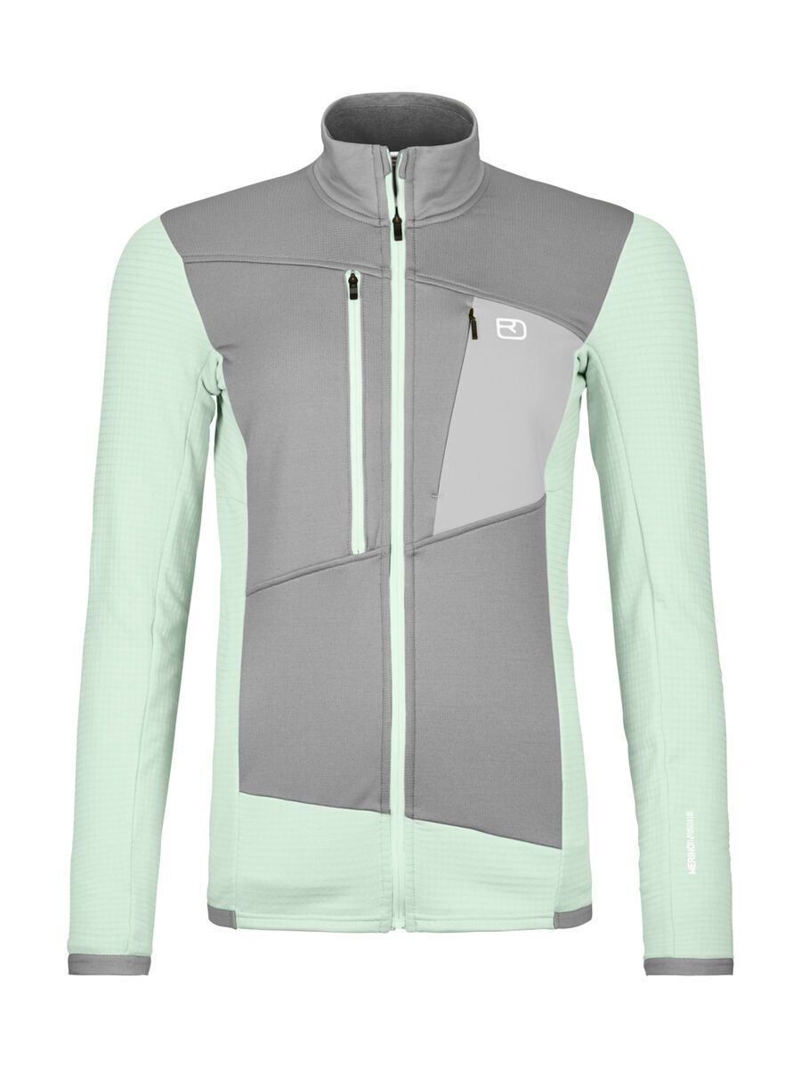 Ortovox Merino Fleece Grid Jacket W, green acid - Bild 1