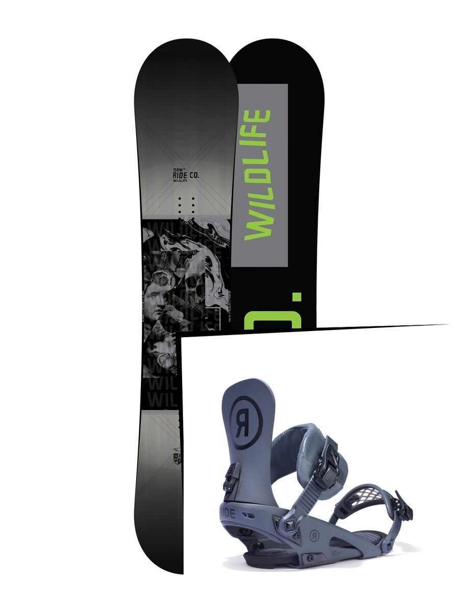 Set: Ride Wild Life Wide 2017 + Ride Rodeo 2017, grey - Snowboardset - Bild 1